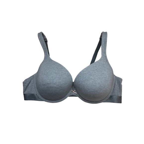 Cacique Boost Plunge Bra Gray Size 44D Push-Up Underwire Lightly Lined Support - Picture 1 of 7